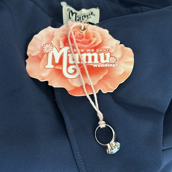 Show Me Your Mumu Weddings ~ Monaco Ruffle Gown in Rich Navy Crepe - Picture 8 of 12